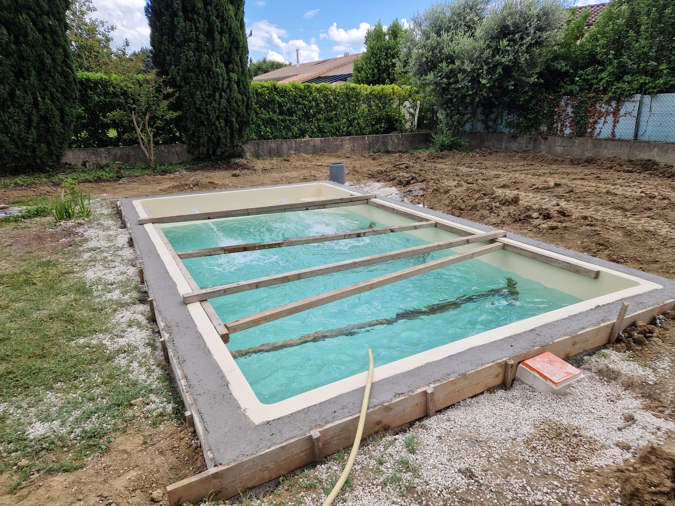 piscine en chantier